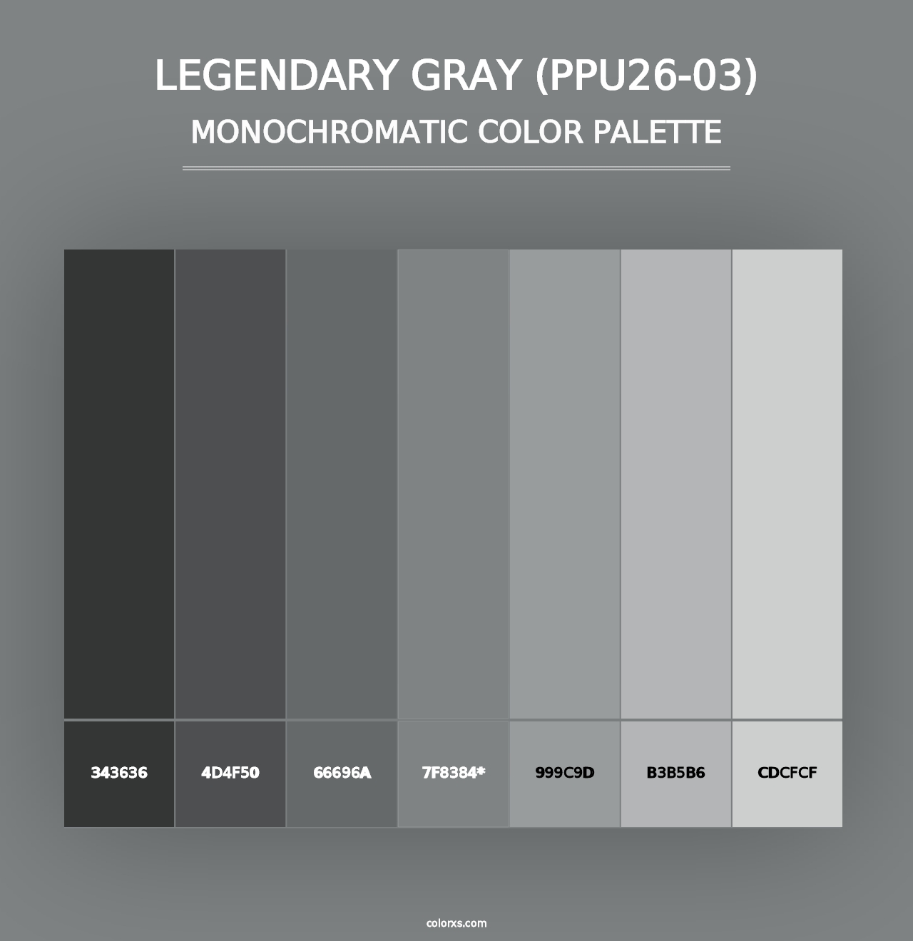 Legendary Gray (PPU26-03) - Monochromatic Color Palette