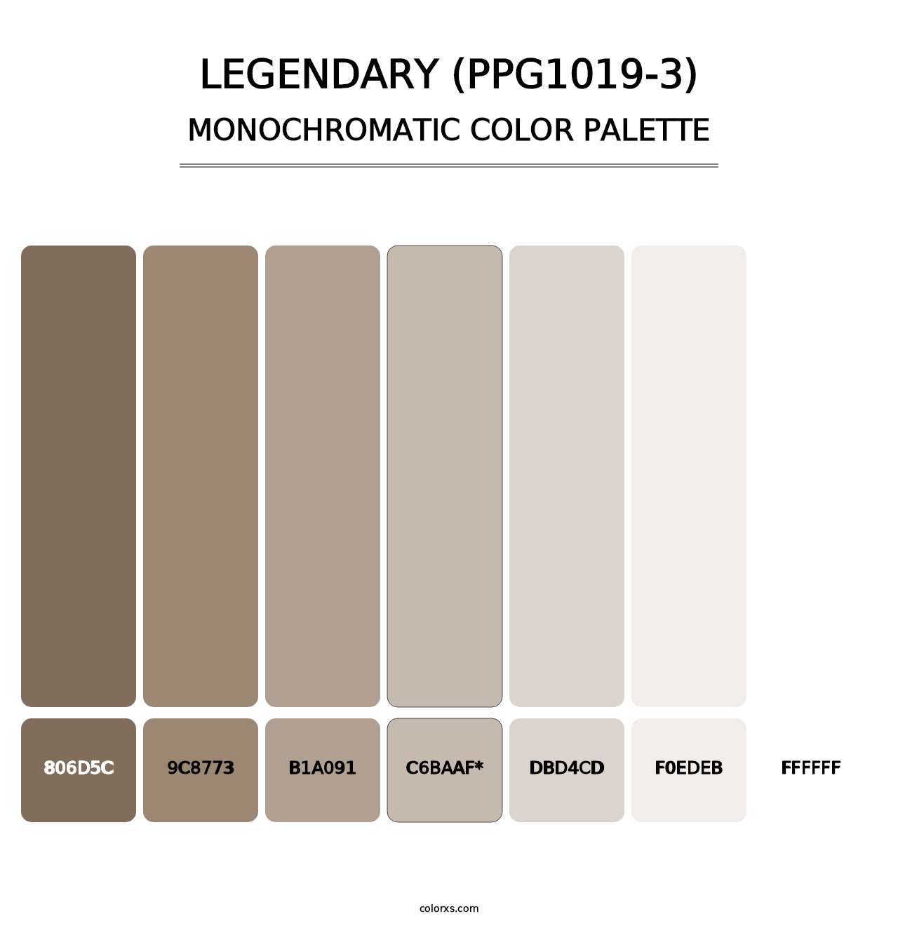 Legendary (PPG1019-3) - Monochromatic Color Palette