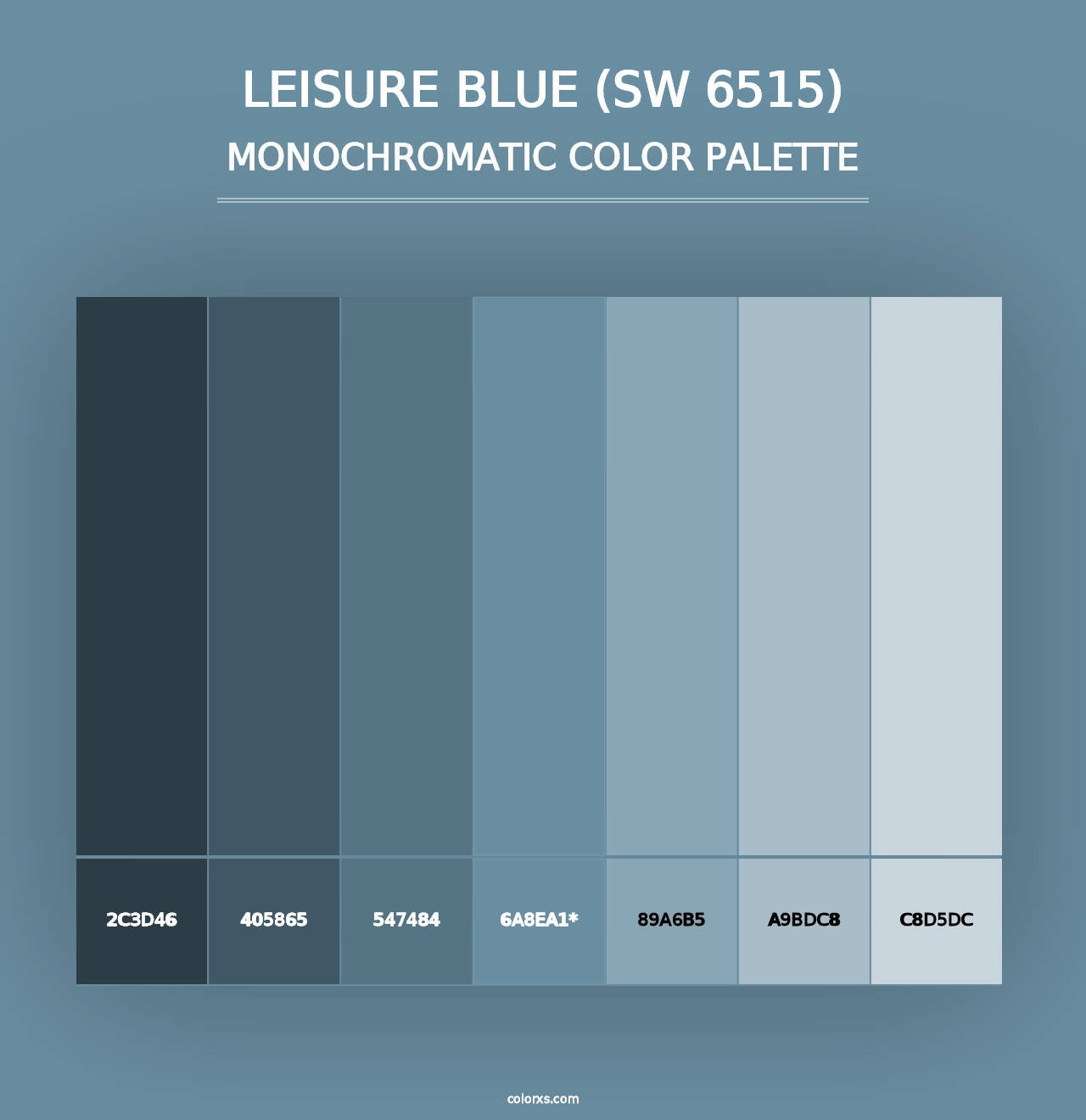 Leisure Blue (SW 6515) - Monochromatic Color Palette