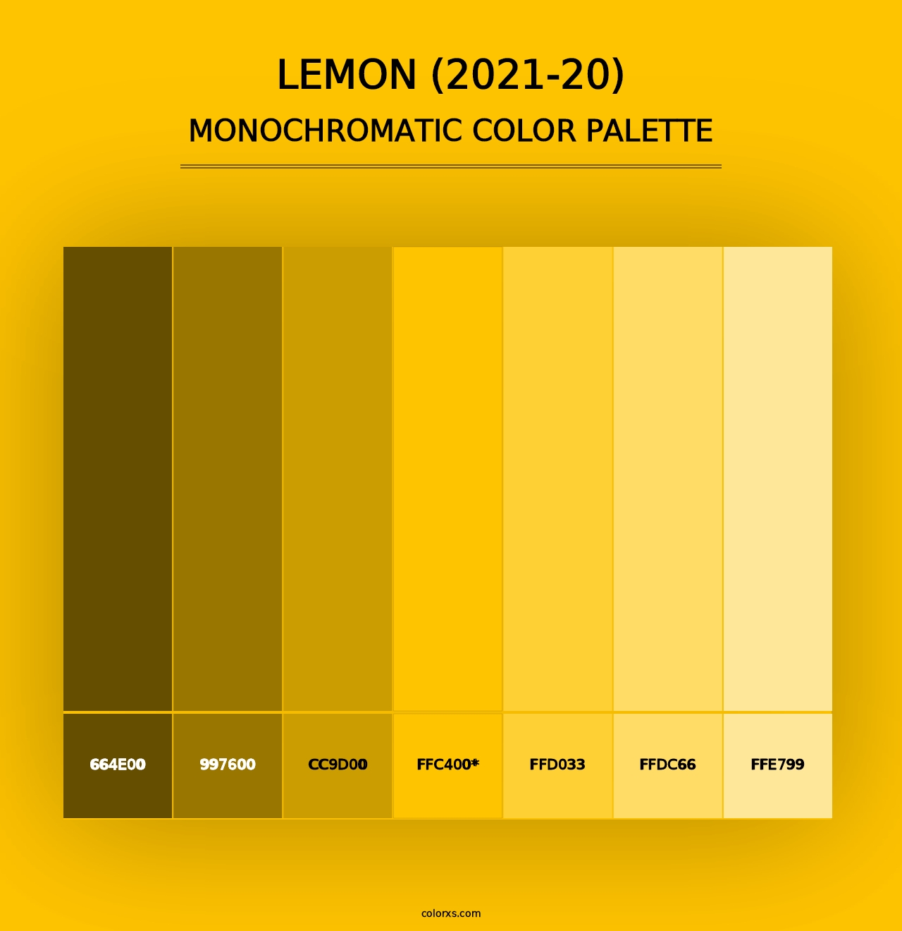 Lemon (2021-20) - Monochromatic Color Palette