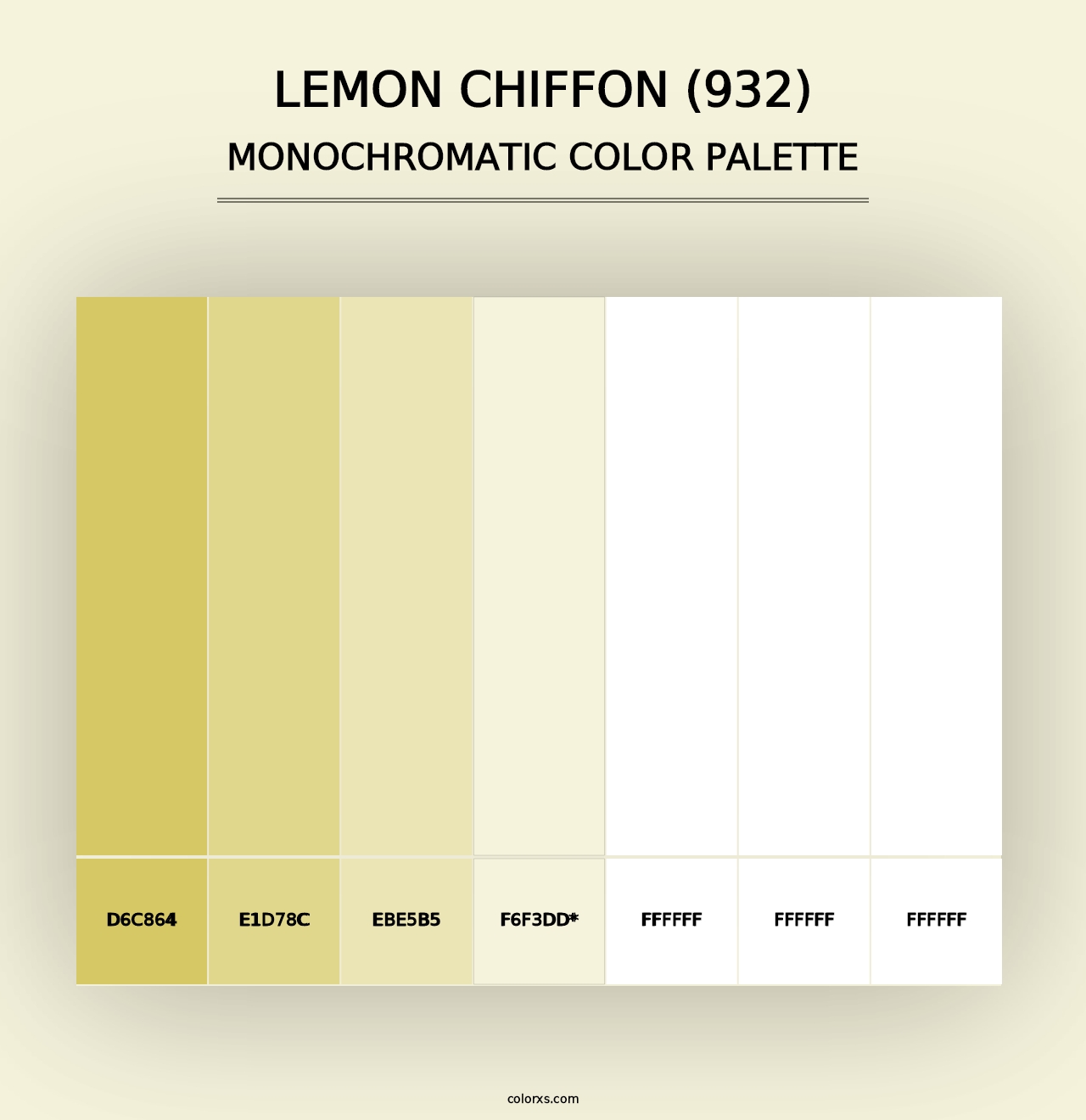 Lemon Chiffon (932) - Monochromatic Color Palette