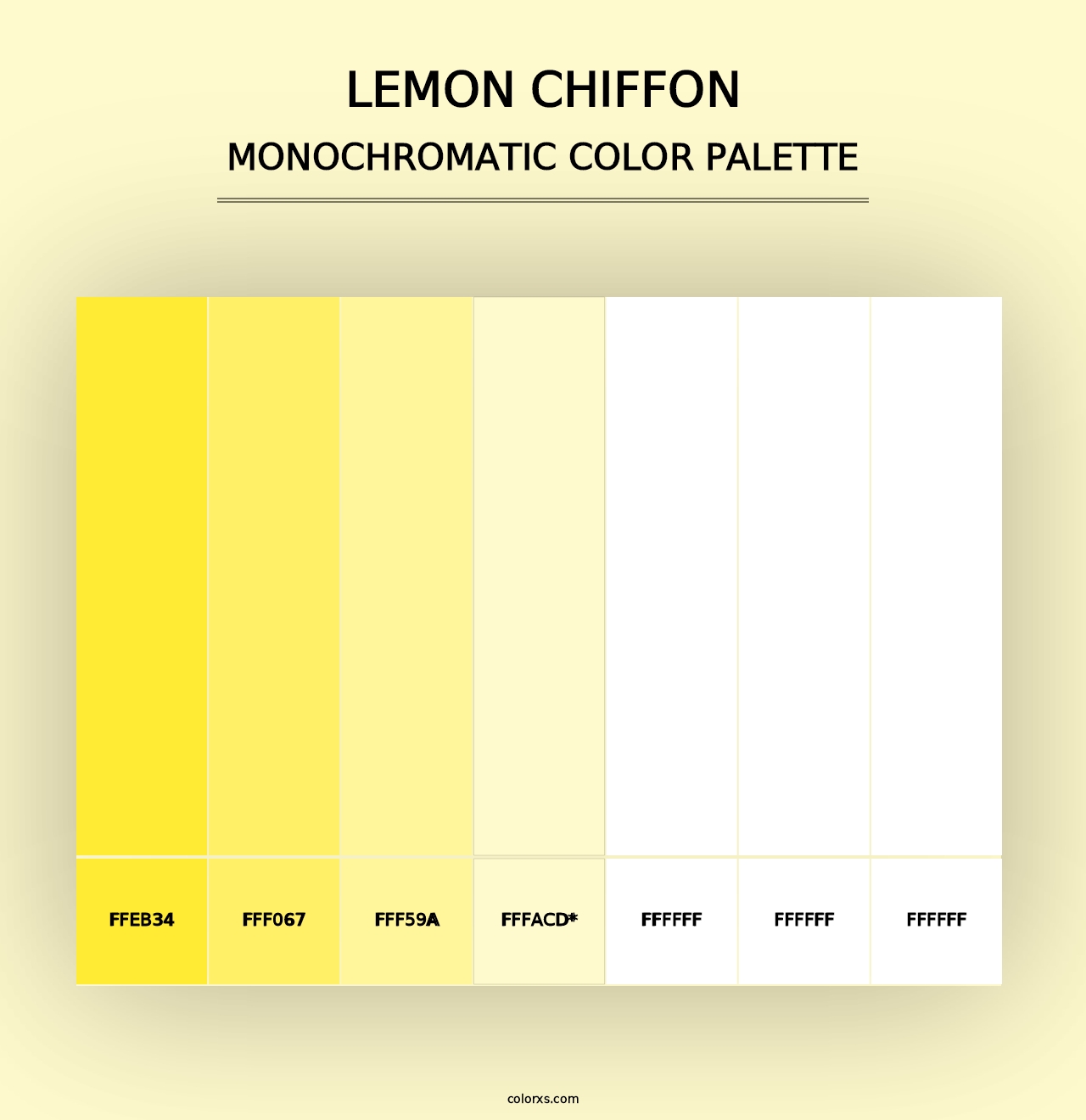 Lemon Chiffon - Monochromatic Color Palette