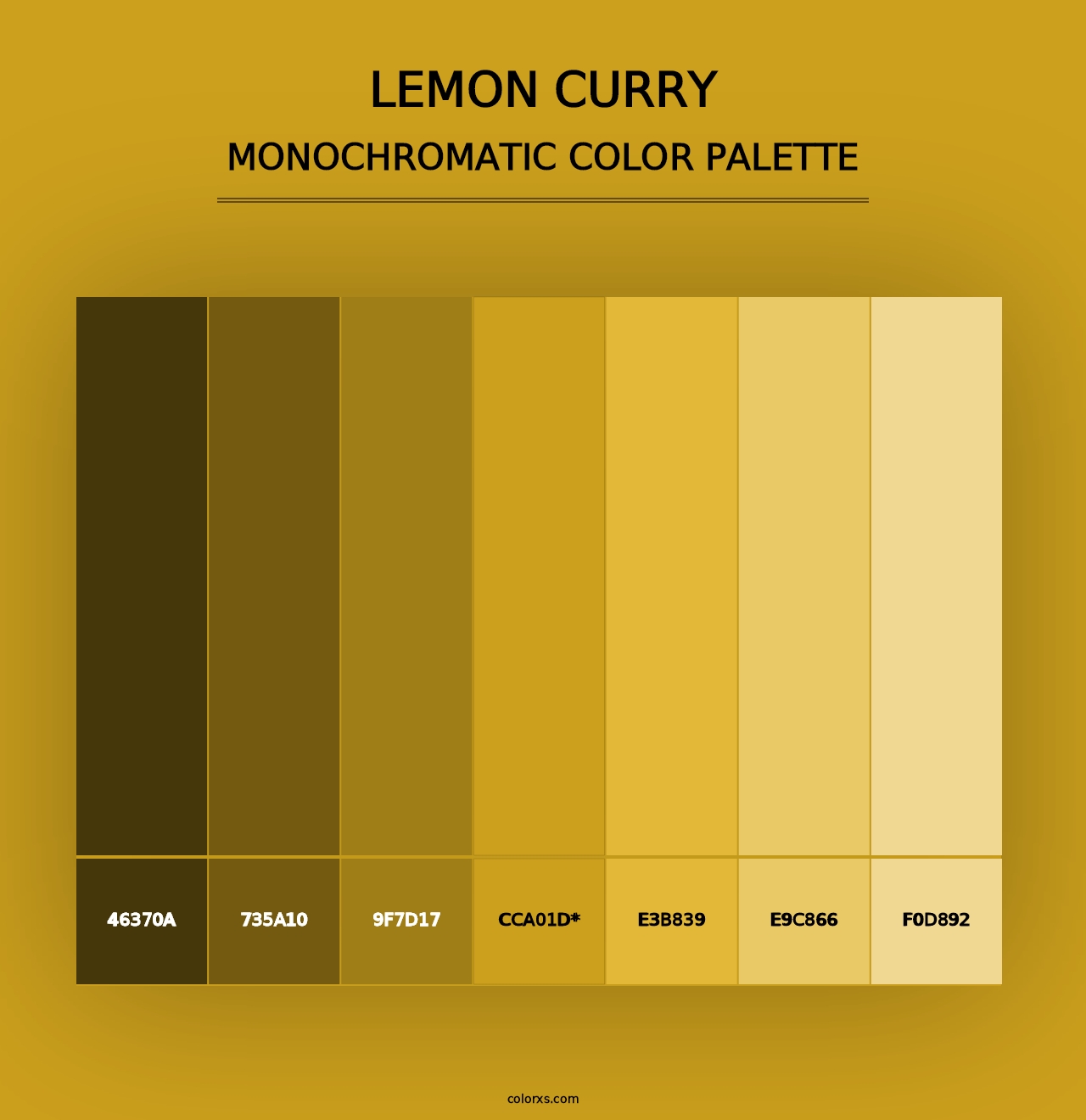 Lemon Curry - Monochromatic Color Palette