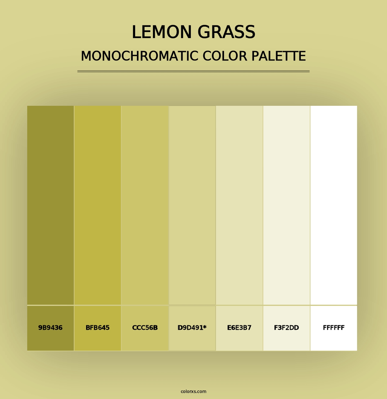 Lemon Grass - Monochromatic Color Palette