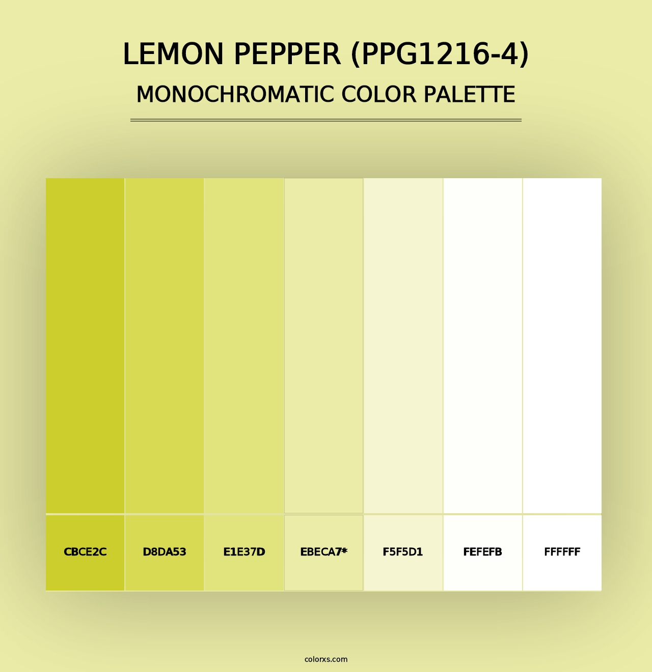 Lemon Pepper (PPG1216-4) - Monochromatic Color Palette