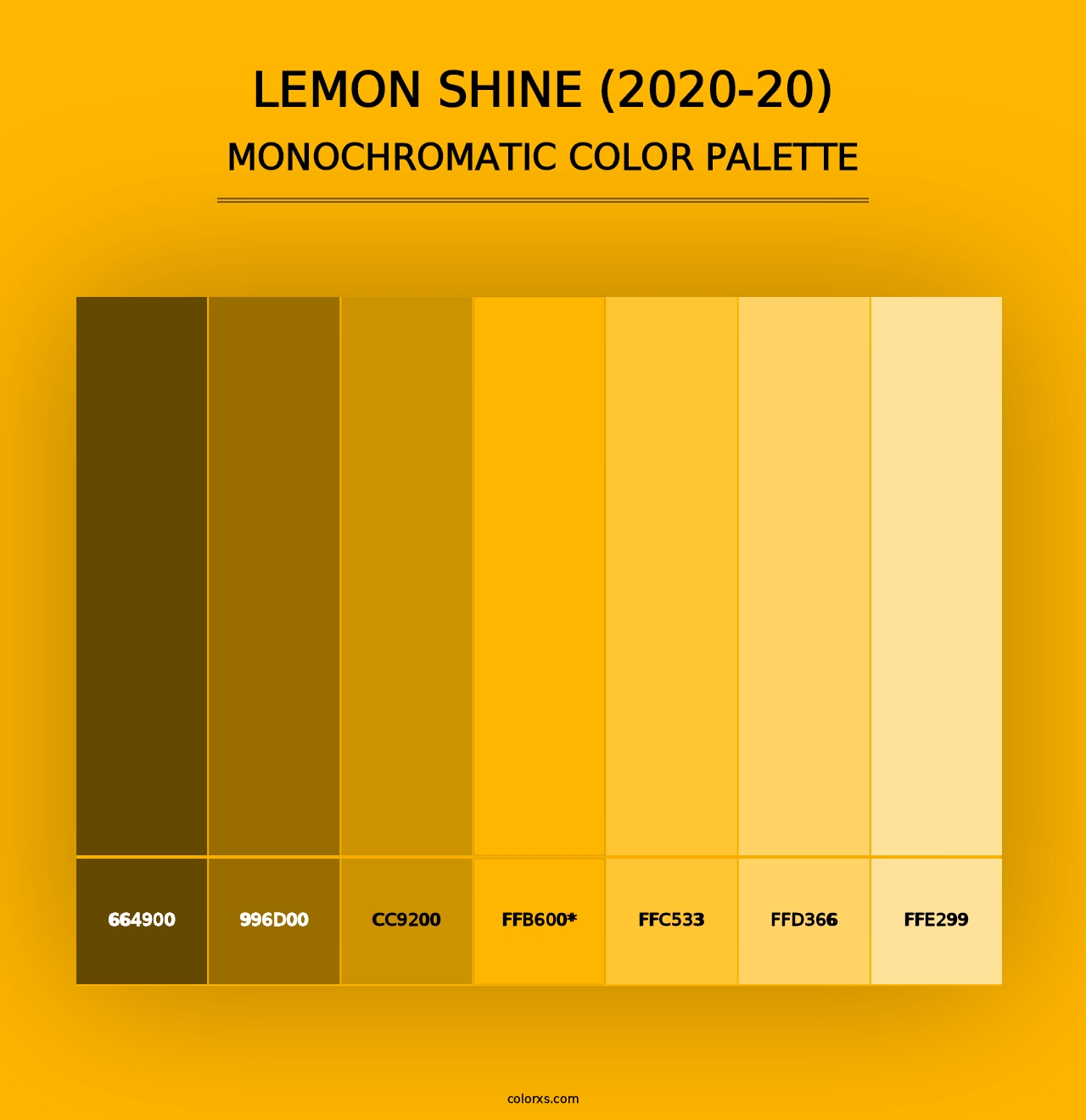 Lemon Shine (2020-20) - Monochromatic Color Palette