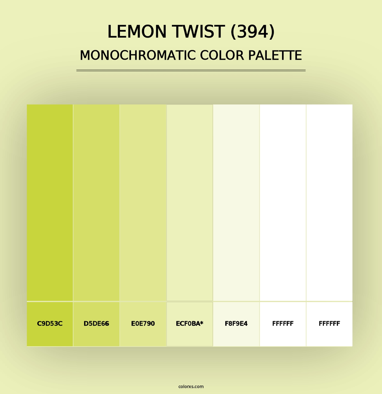 Lemon Twist (394) - Monochromatic Color Palette