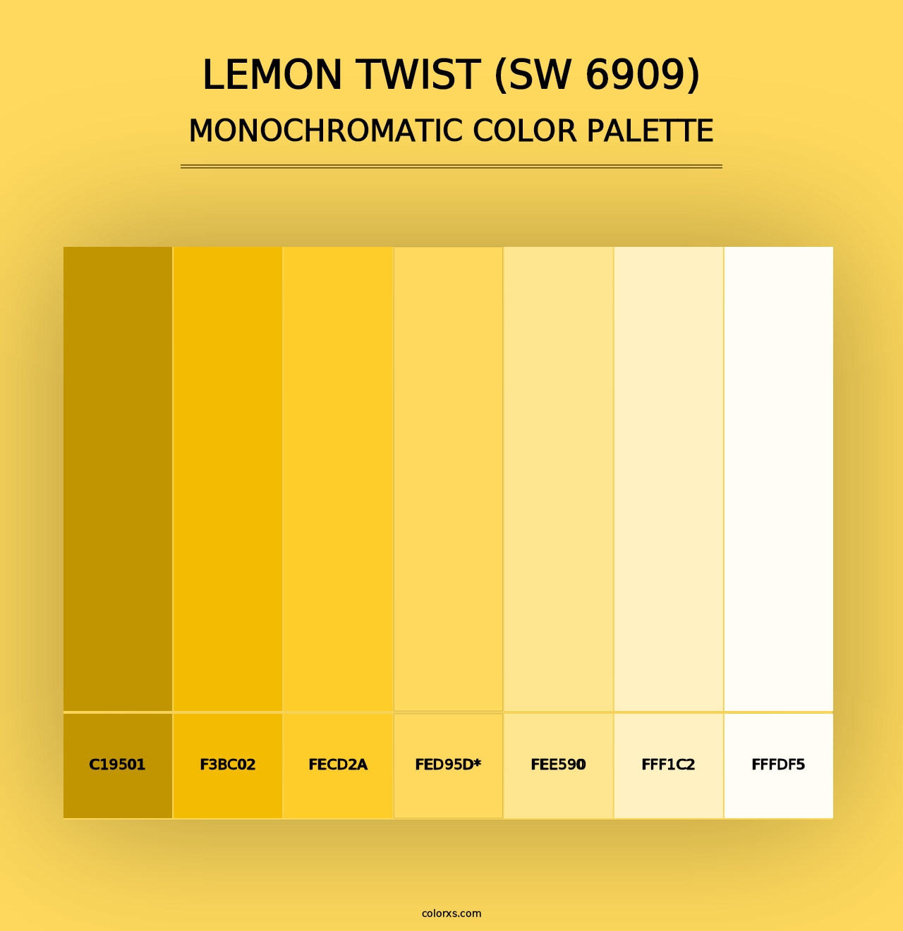 Lemon Twist (SW 6909) - Monochromatic Color Palette