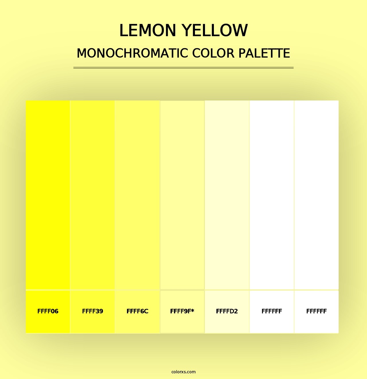 Lemon Yellow - Monochromatic Color Palette