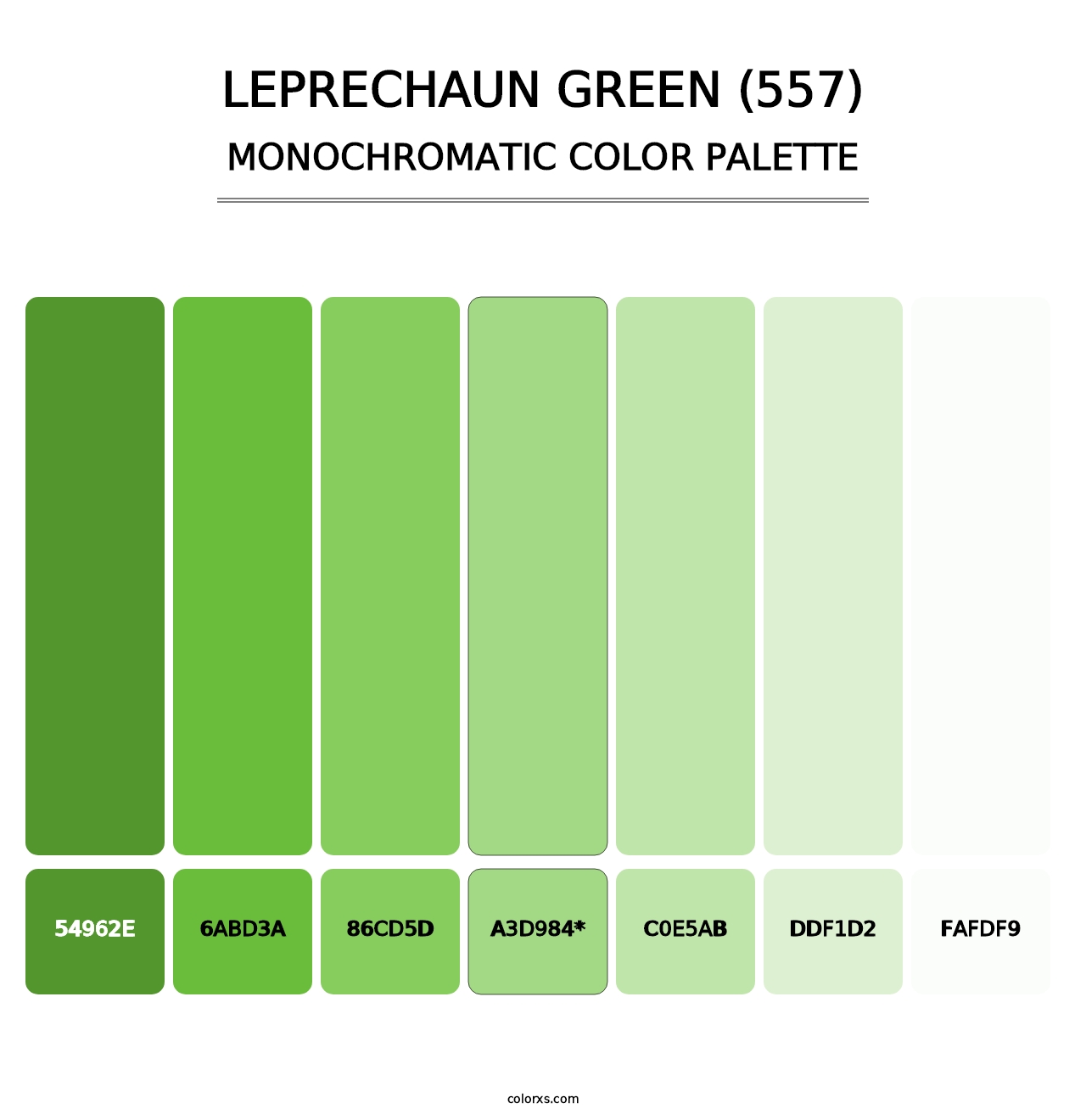 Leprechaun Green (557) - Monochromatic Color Palette