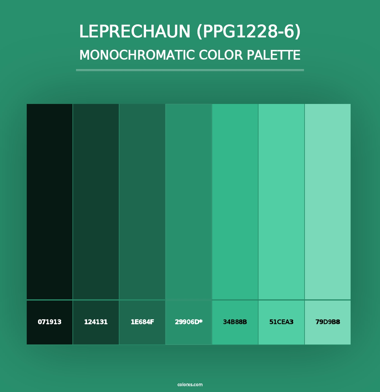 Leprechaun (PPG1228-6) - Monochromatic Color Palette