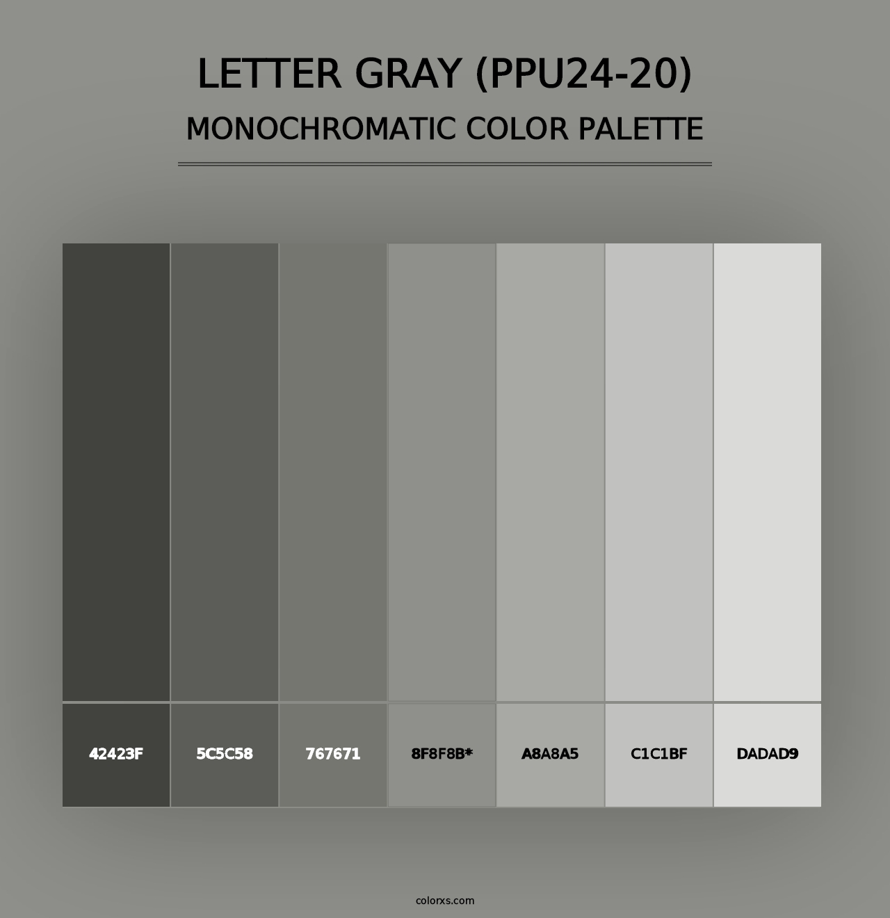 Letter Gray (PPU24-20) - Monochromatic Color Palette