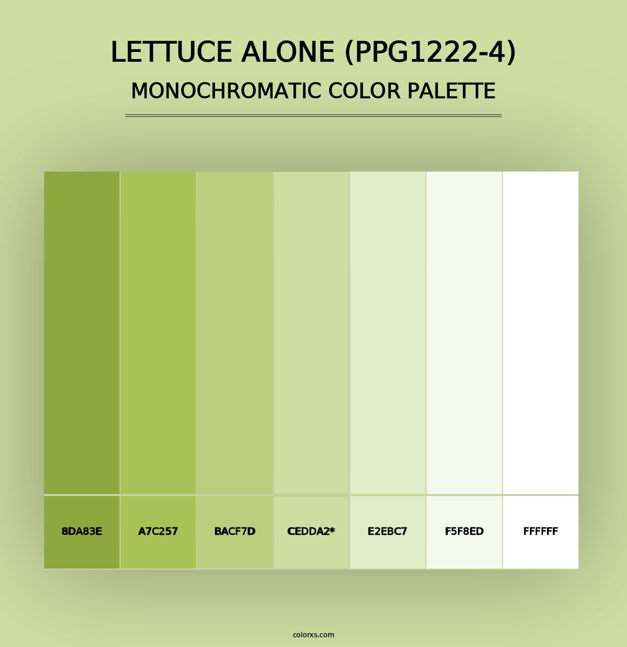 Lettuce Alone (PPG1222-4) - Monochromatic Color Palette