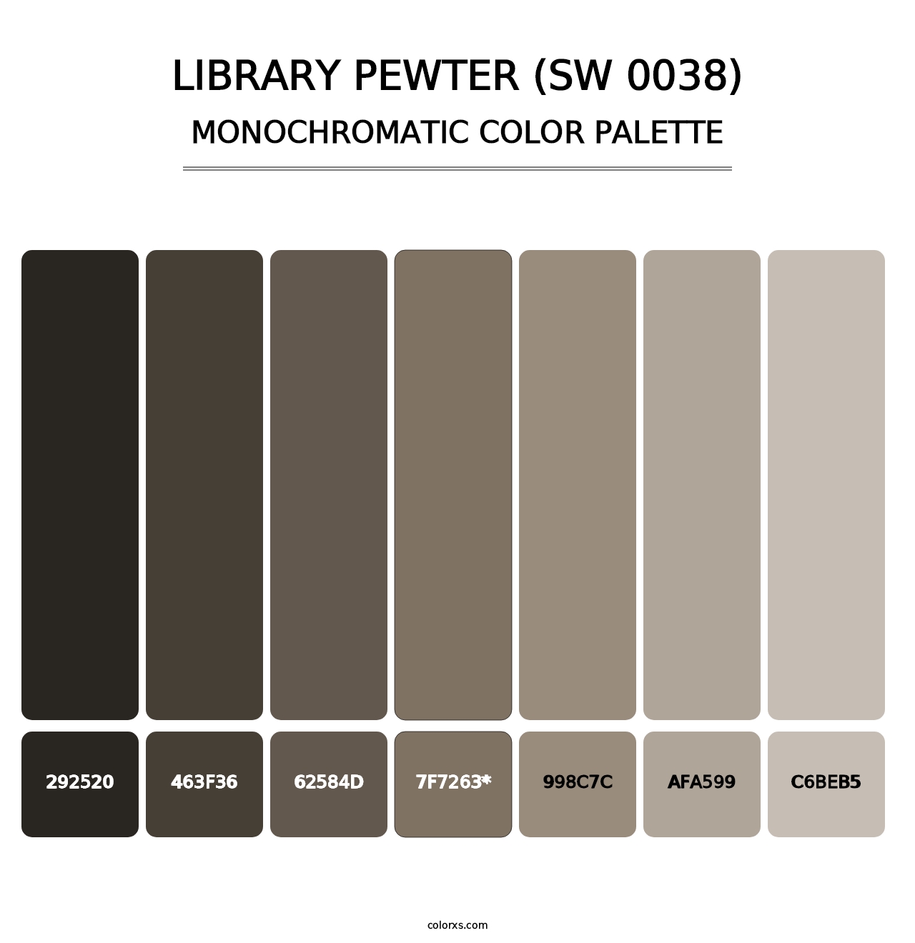 Library Pewter (SW 0038) - Monochromatic Color Palette