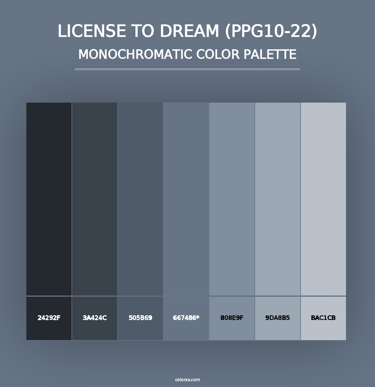 License To Dream (PPG10-22) - Monochromatic Color Palette