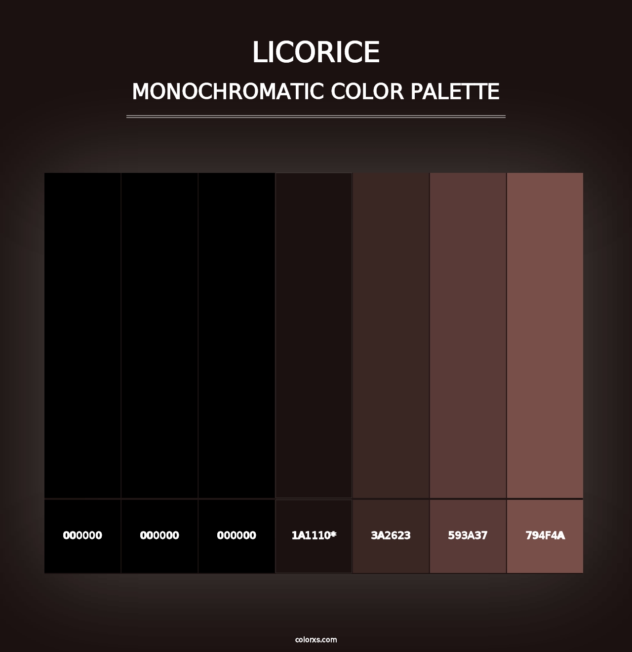 Licorice - Monochromatic Color Palette