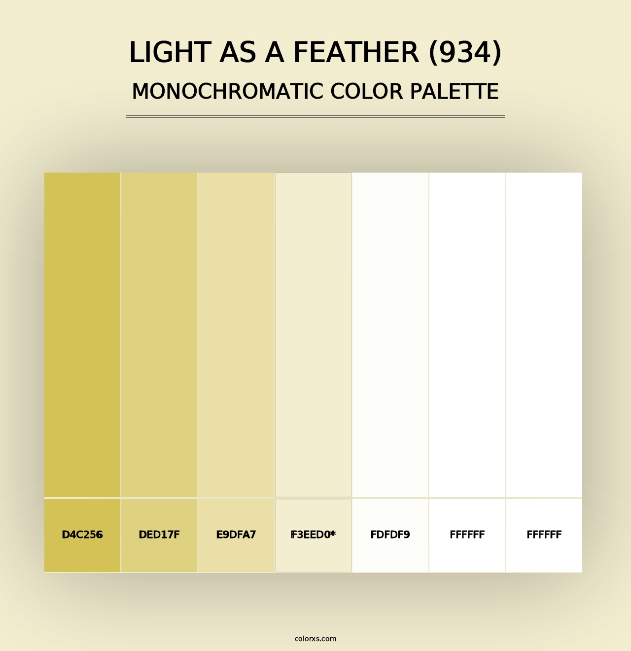 Light as a Feather (934) - Monochromatic Color Palette