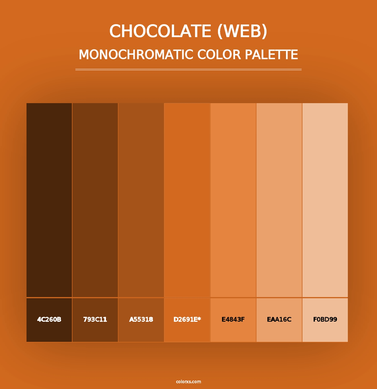 Chocolate (Web) - Monochromatic Color Palette