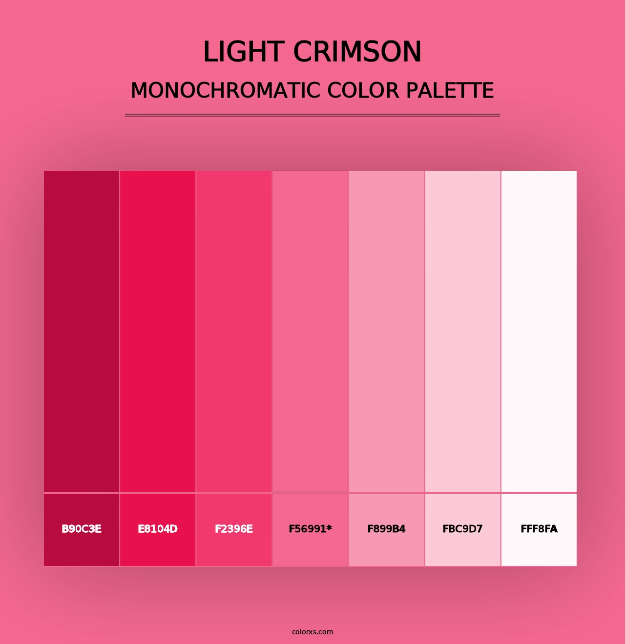 Light Crimson - Monochromatic Color Palette