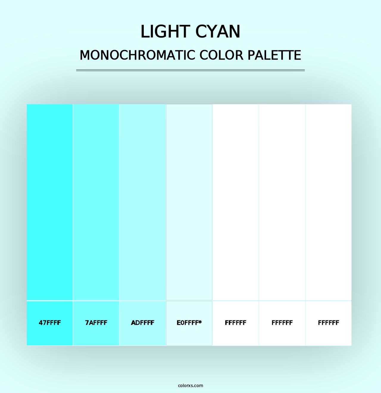 Light Cyan - Monochromatic Color Palette