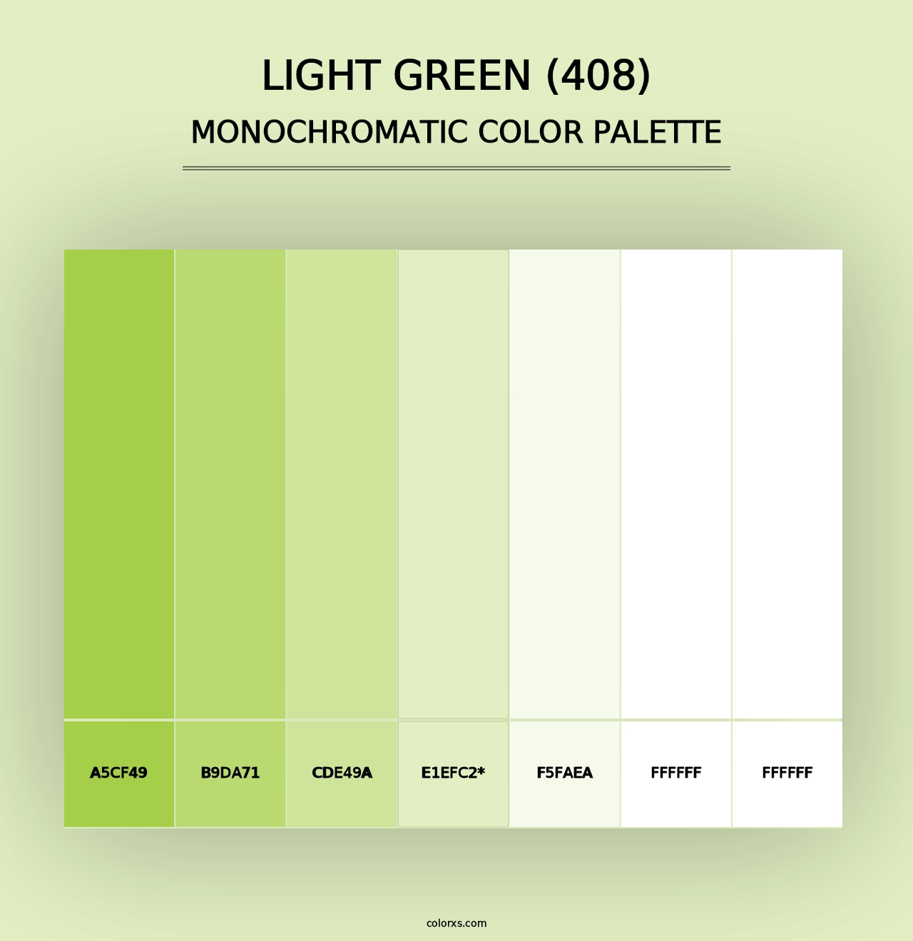 Light Green (408) - Monochromatic Color Palette