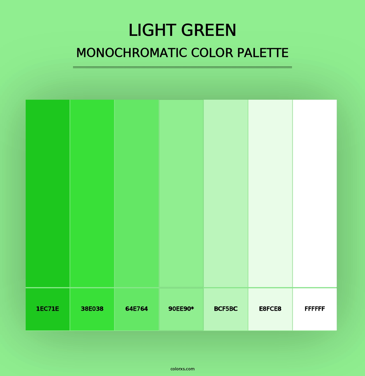 Light Green - Monochromatic Color Palette