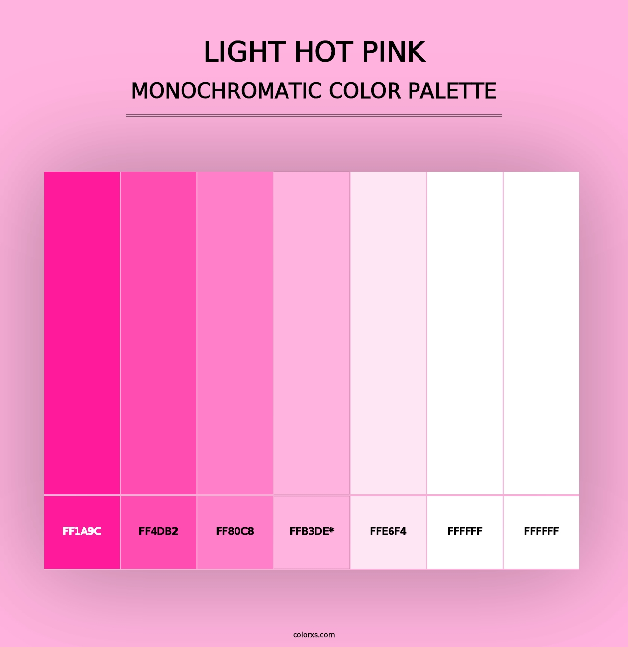 Light Hot Pink - Monochromatic Color Palette