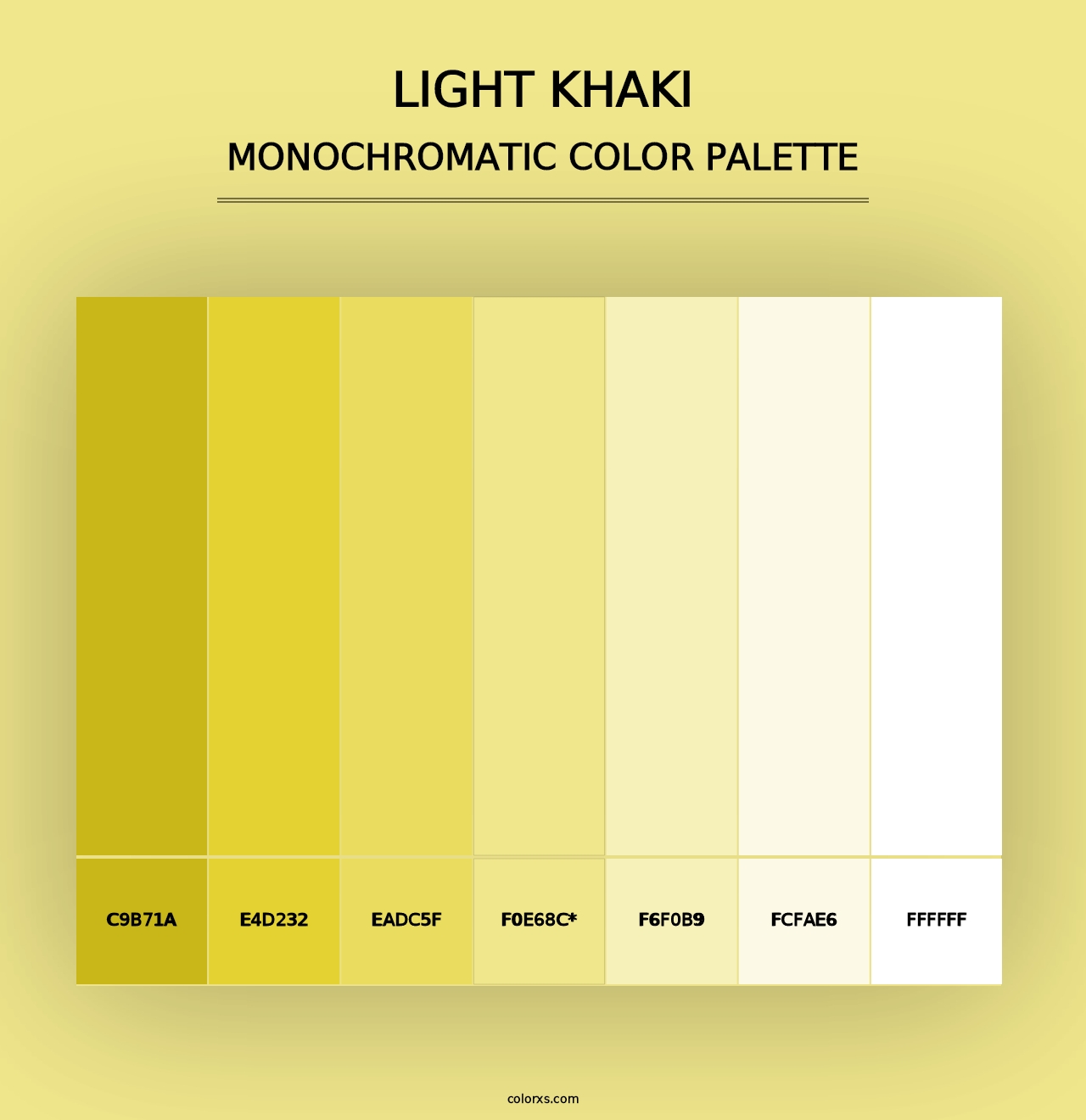 Light Khaki - Monochromatic Color Palette