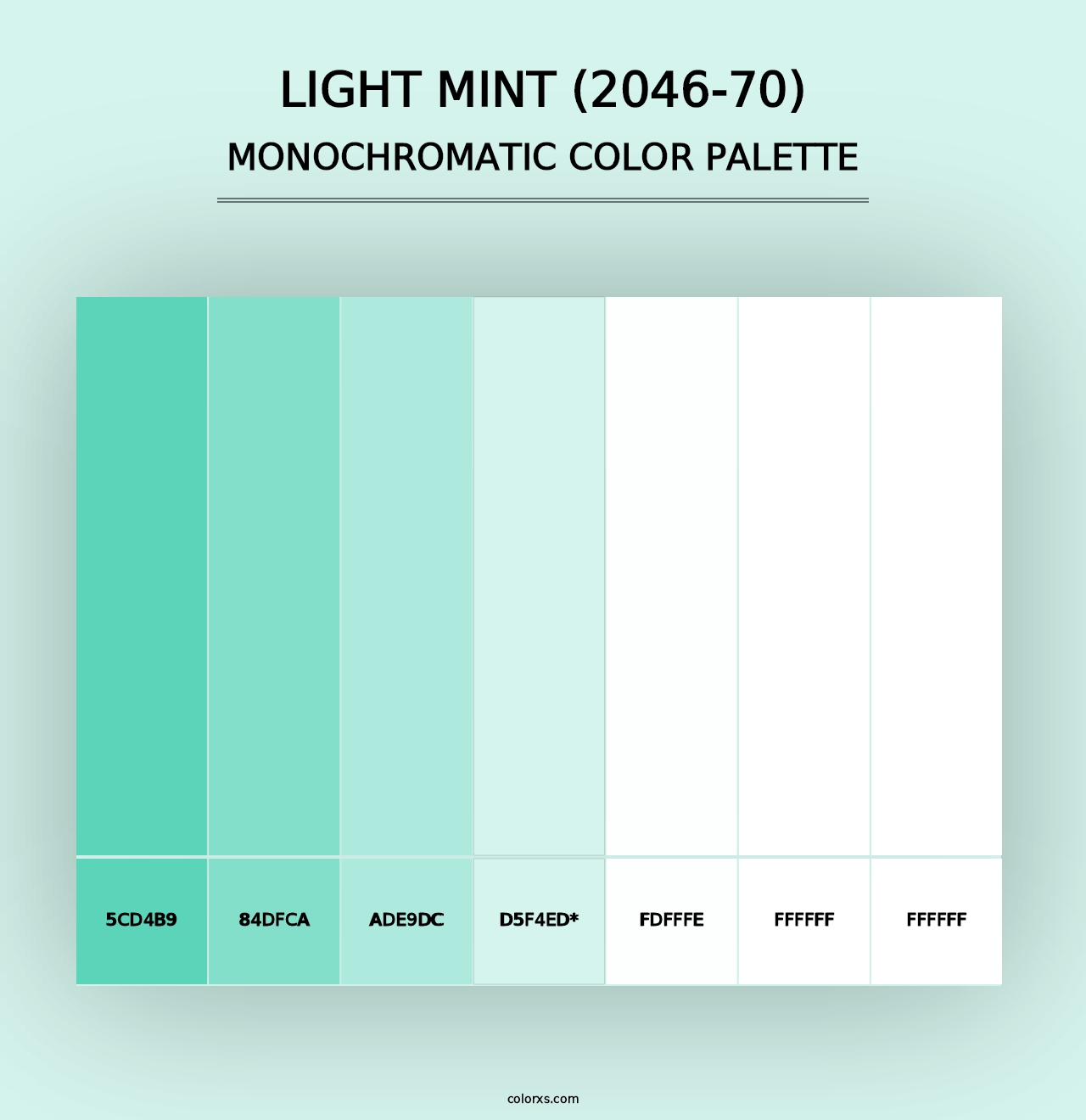 Light Mint (2046-70) - Monochromatic Color Palette