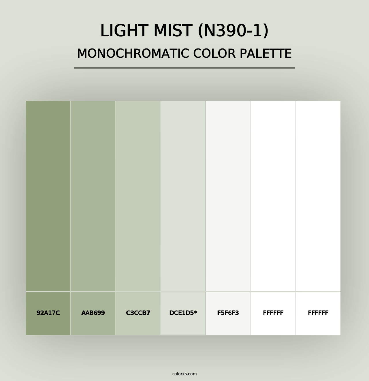 Light Mist (N390-1) - Monochromatic Color Palette