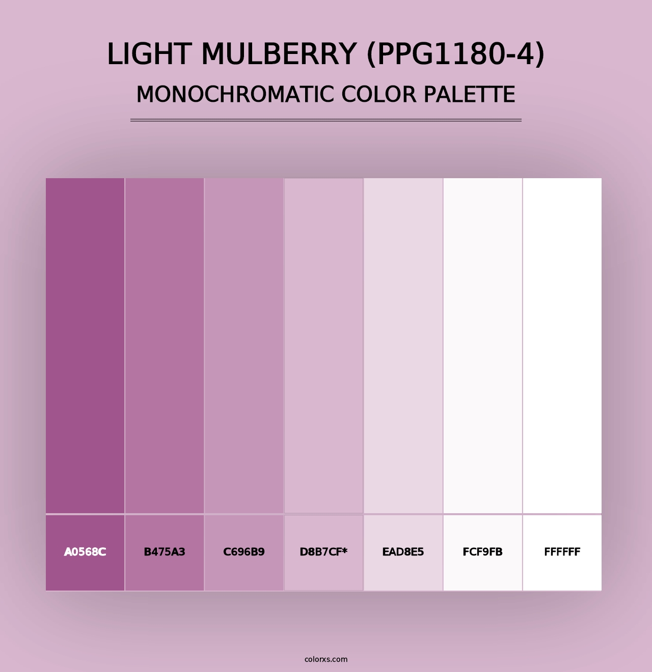 Light Mulberry (PPG1180-4) - Monochromatic Color Palette