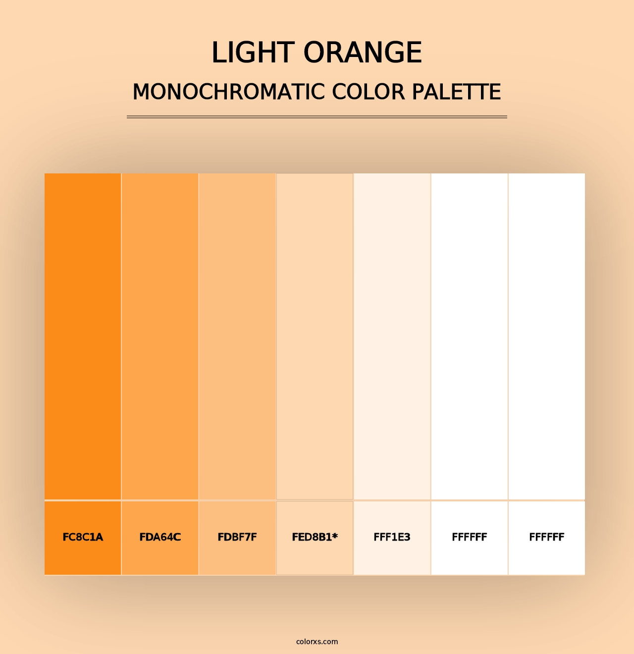 Light Orange - Monochromatic Color Palette