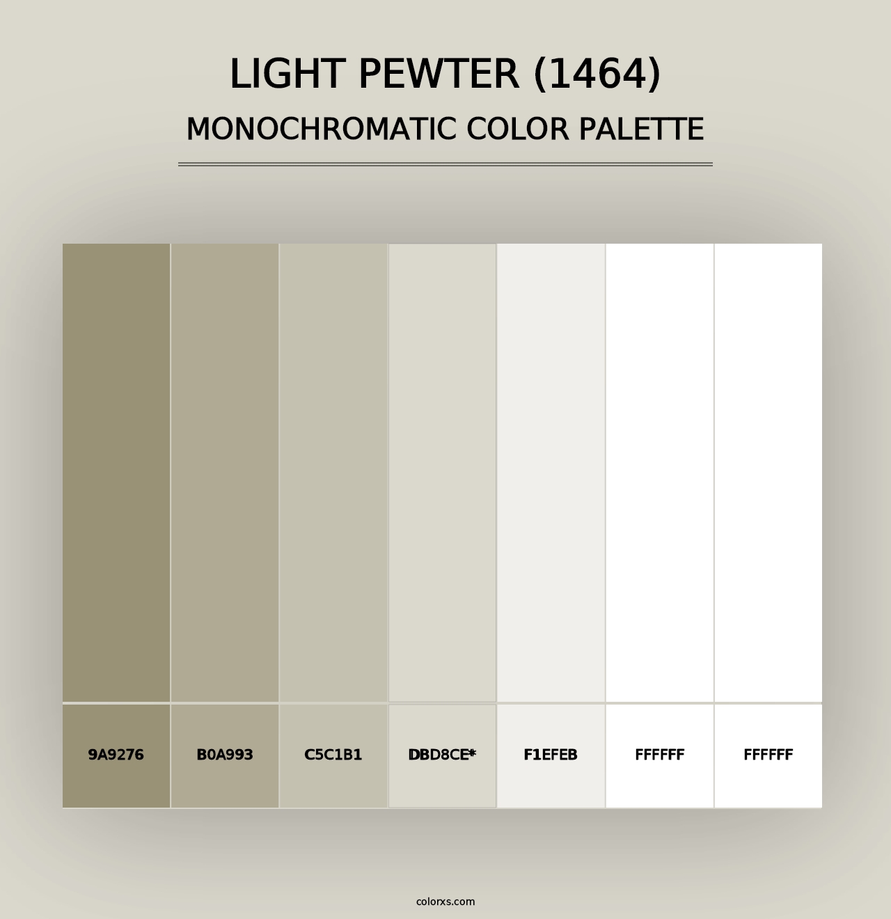 Light Pewter (1464) - Monochromatic Color Palette