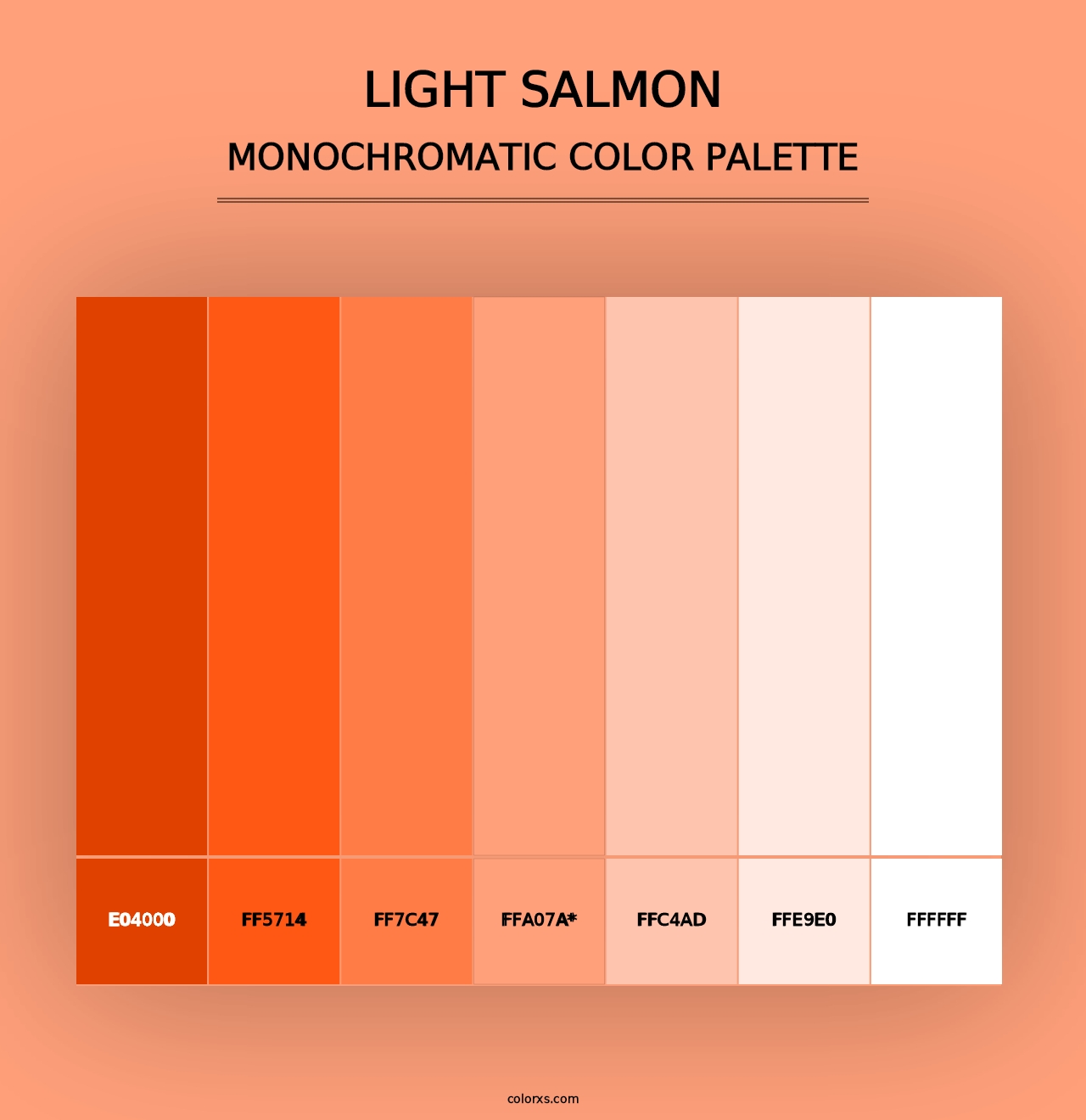 Light Salmon - Monochromatic Color Palette