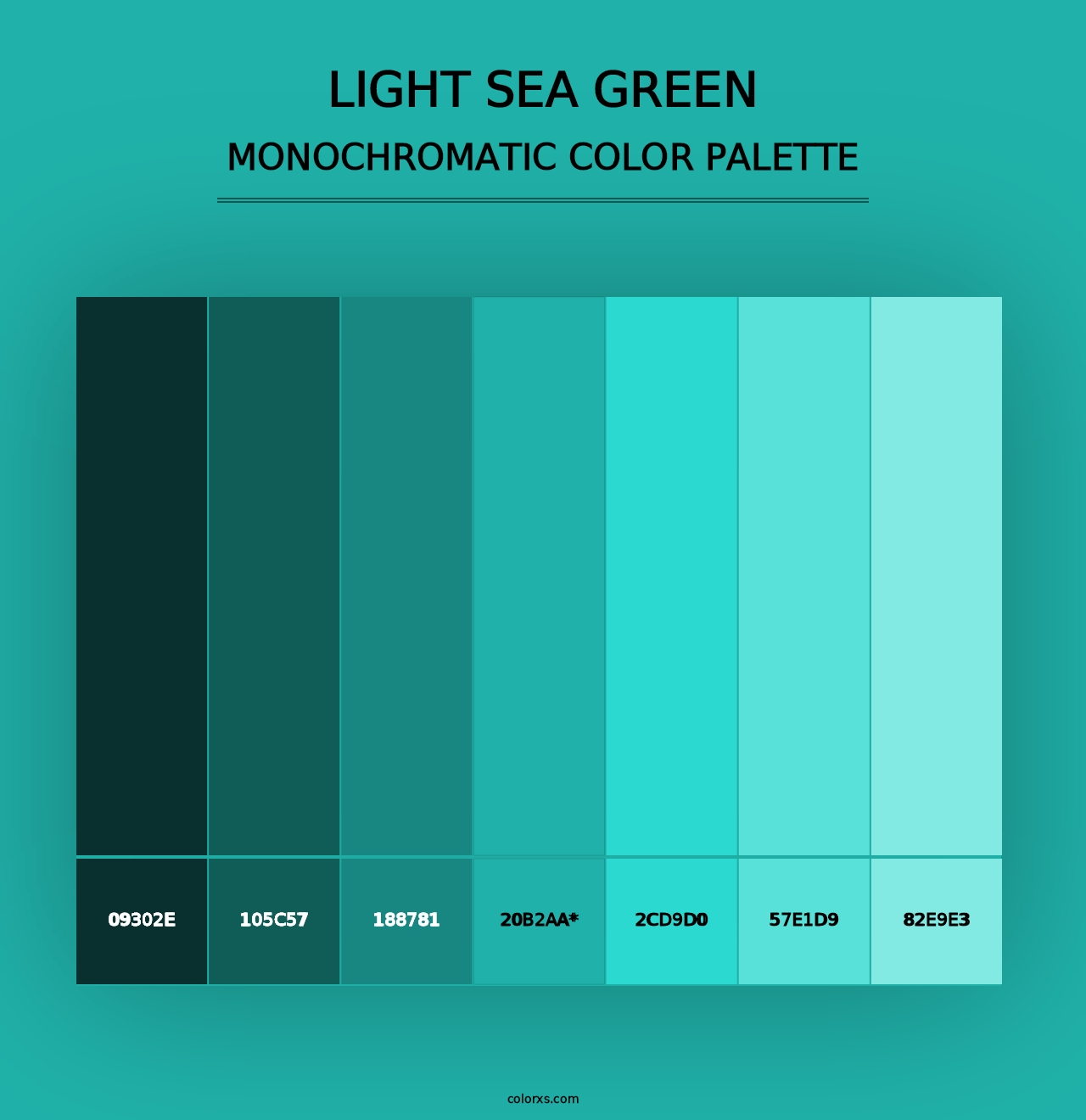 Light Sea Green - Monochromatic Color Palette