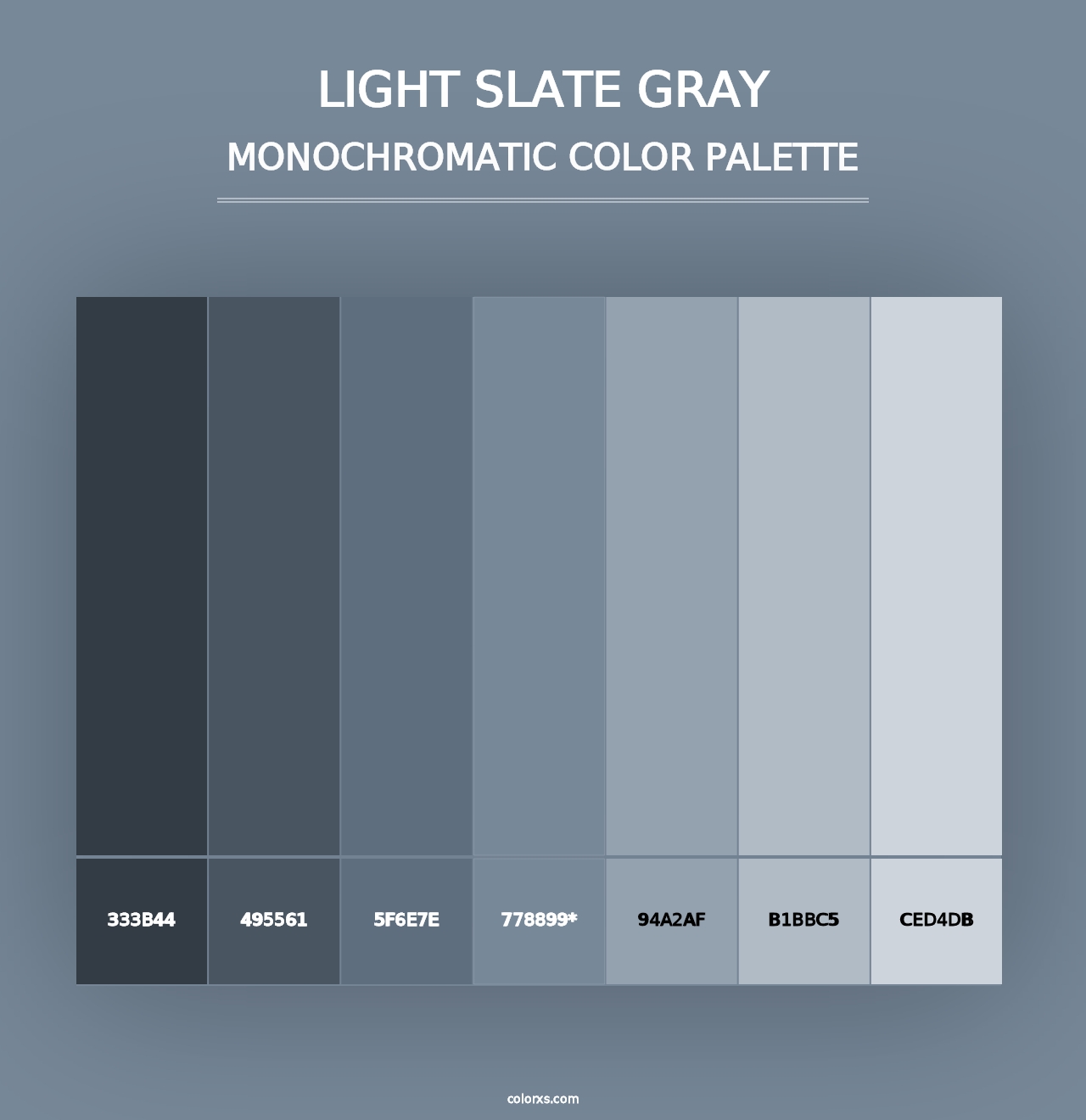 Light Slate Gray - Monochromatic Color Palette