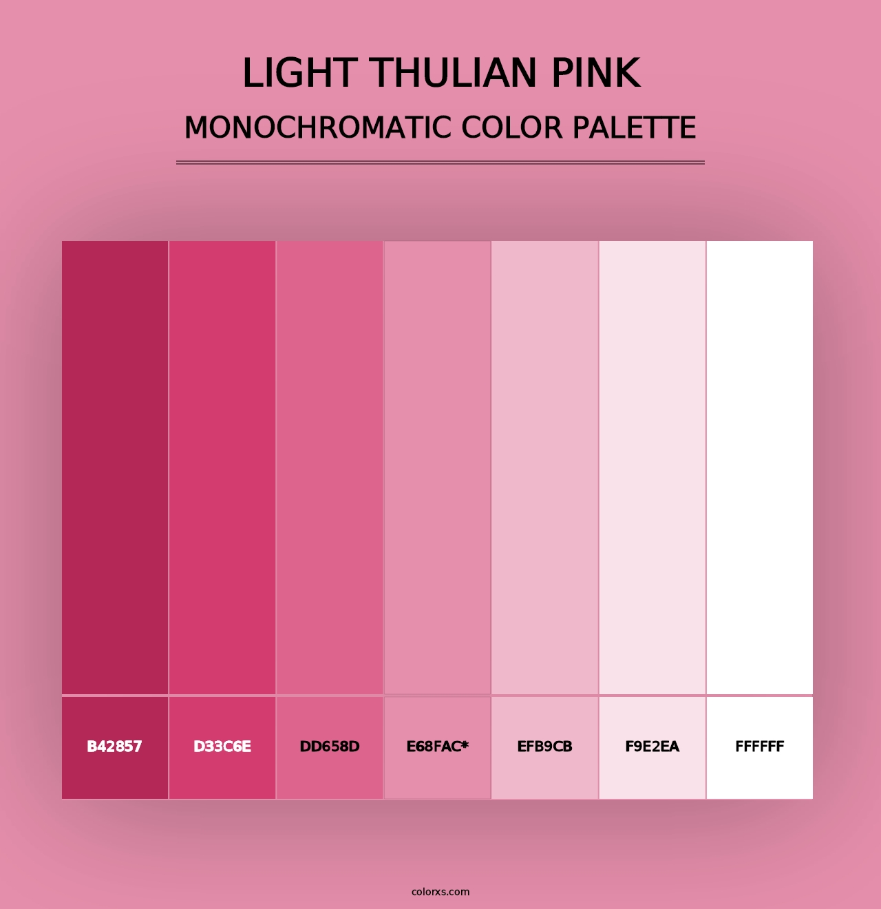 Light Thulian pink - Monochromatic Color Palette