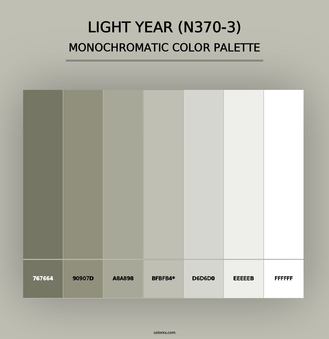 Light Year (N370-3) - Monochromatic Color Palette