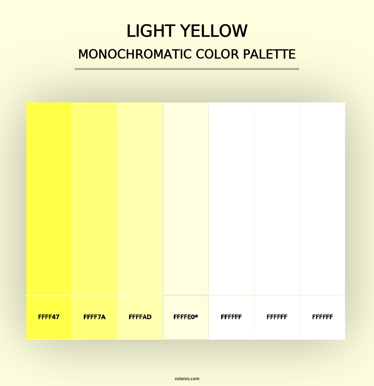 Light yellow - Monochromatic Color Palette