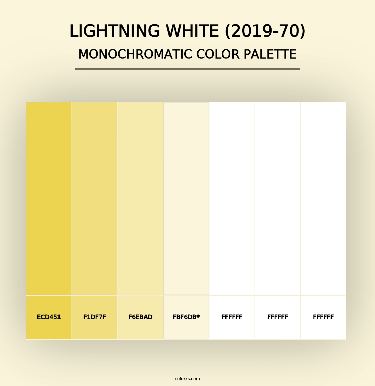 Lightning White (2019-70) - Monochromatic Color Palette