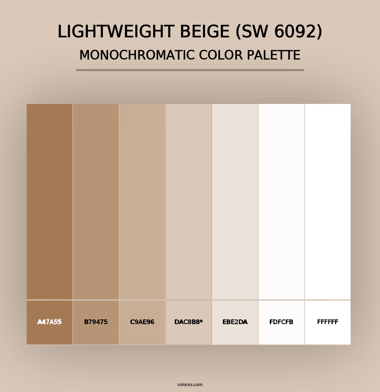 Lightweight Beige (SW 6092) - Monochromatic Color Palette