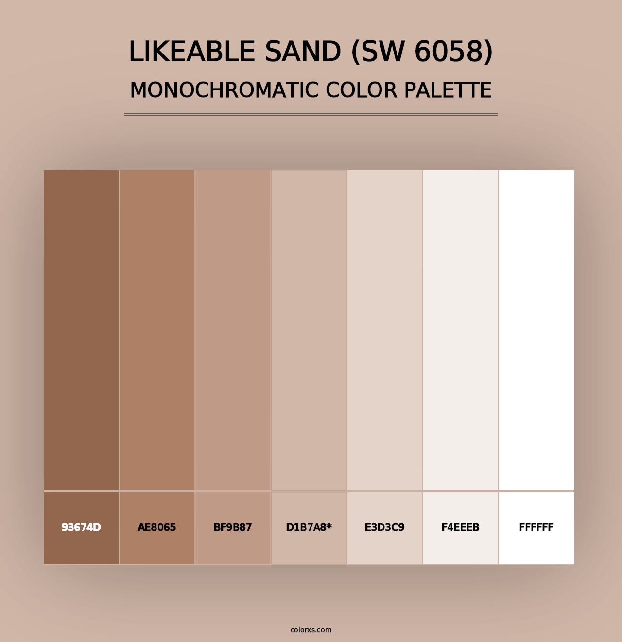 Likeable Sand (SW 6058) - Monochromatic Color Palette