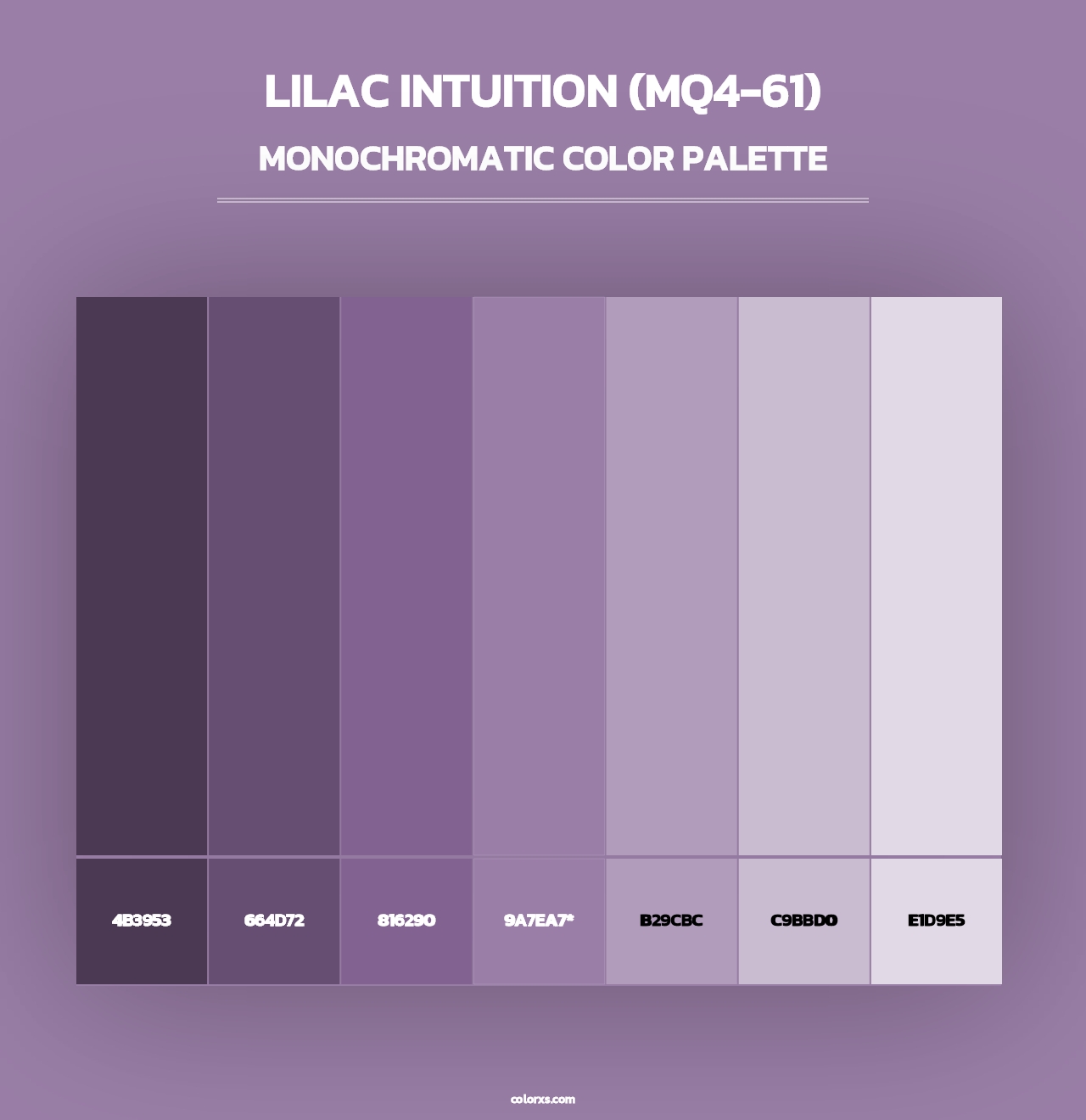 Lilac Intuition (MQ4-61) - Monochromatic Color Palette