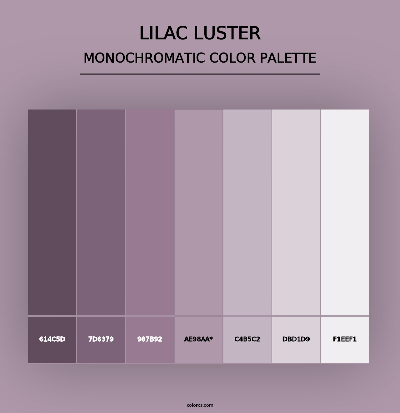 Lilac Luster - Monochromatic Color Palette