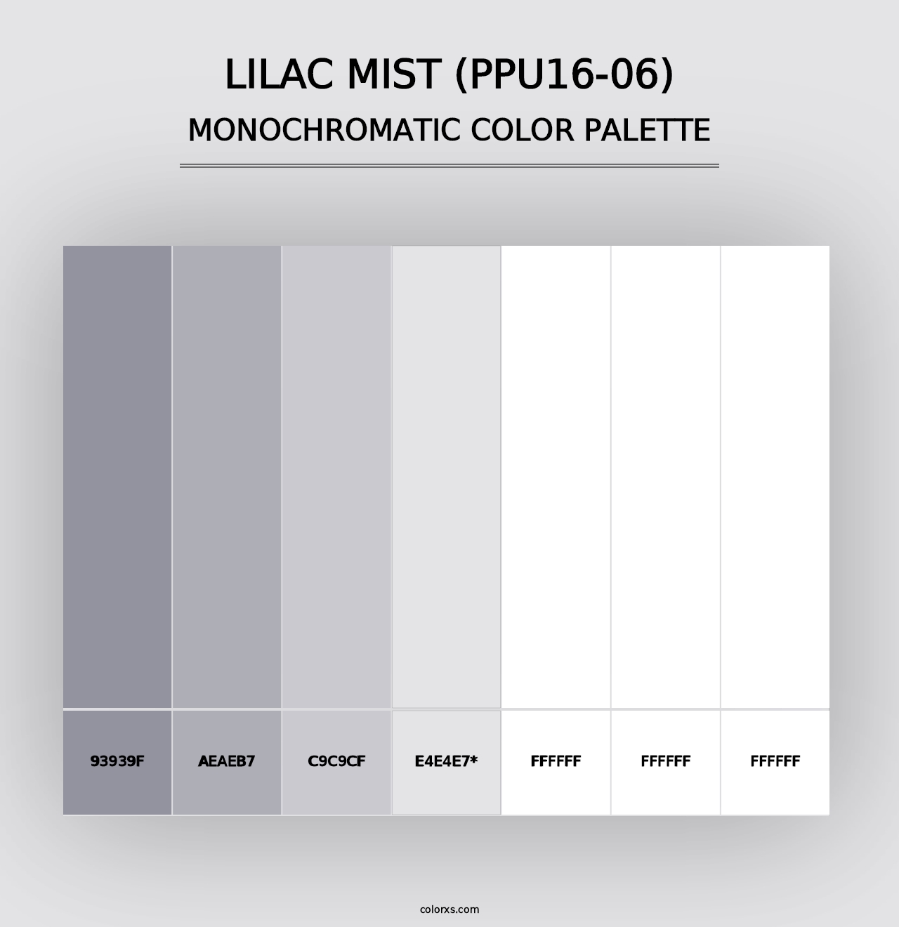 Lilac Mist (PPU16-06) - Monochromatic Color Palette