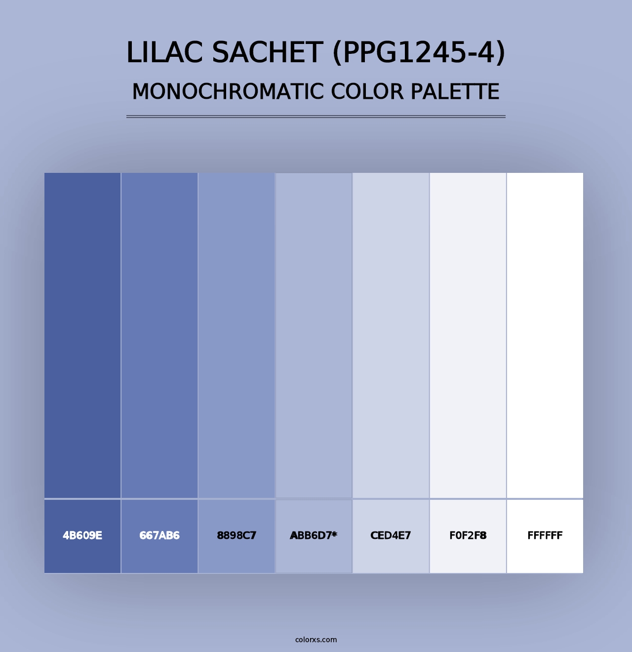 Lilac Sachet (PPG1245-4) - Monochromatic Color Palette