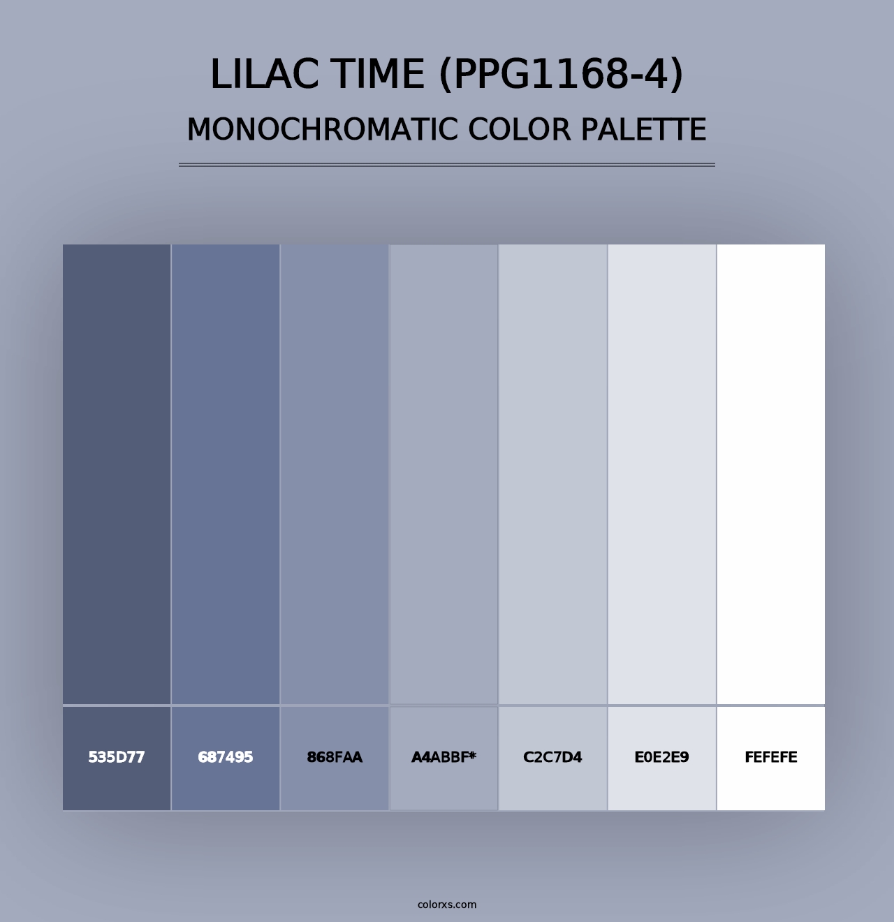 Lilac Time (PPG1168-4) - Monochromatic Color Palette