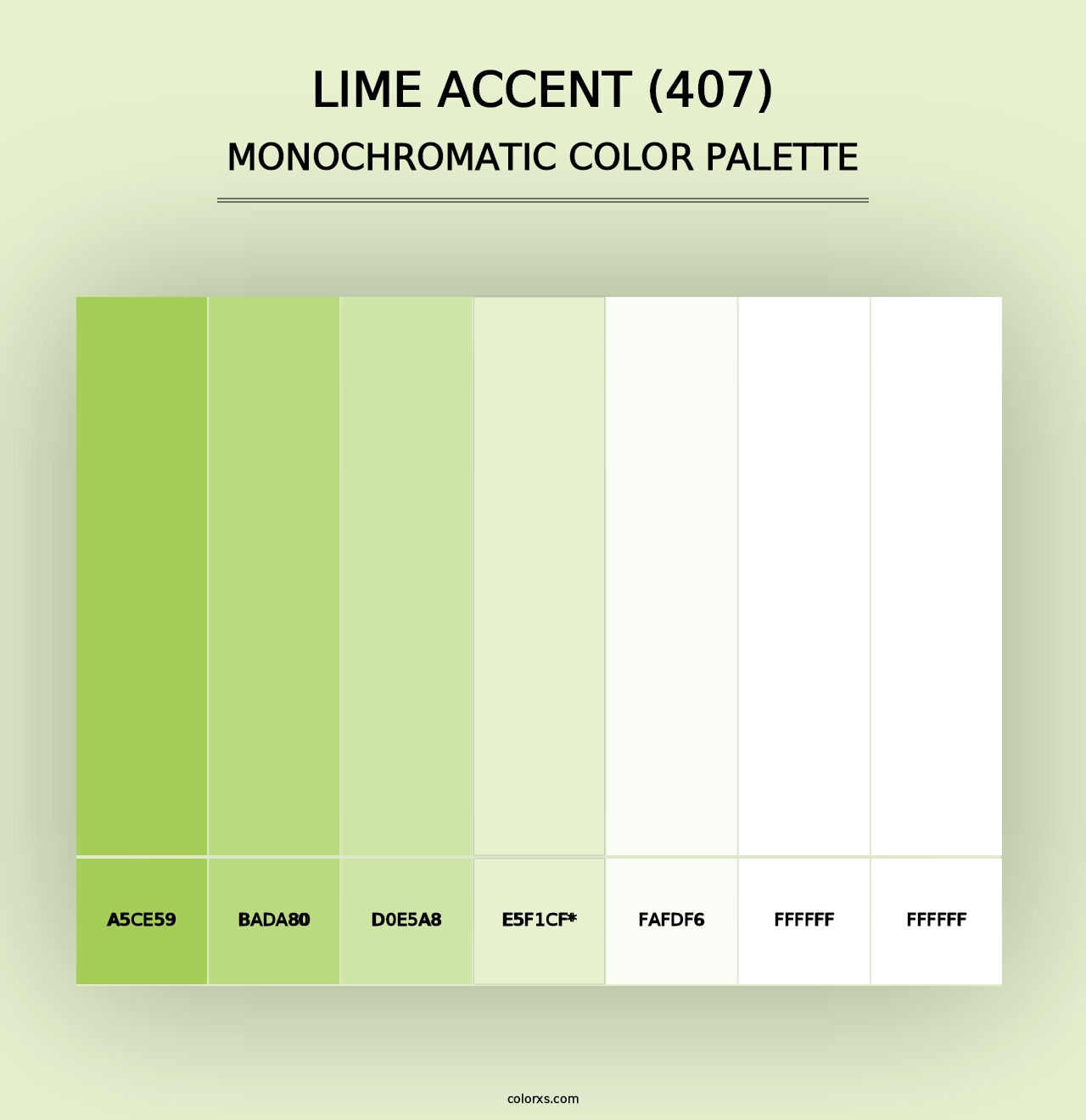 Lime Accent (407) - Monochromatic Color Palette