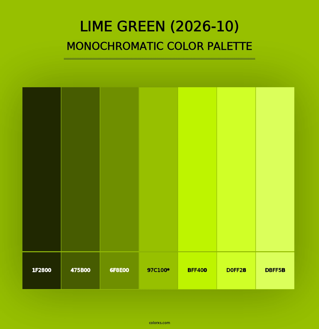 Lime Green (2026-10) - Monochromatic Color Palette