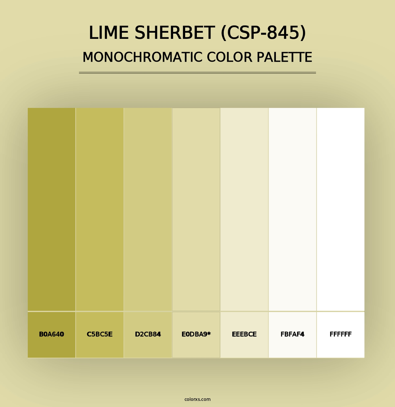 Lime Sherbet (CSP-845) - Monochromatic Color Palette